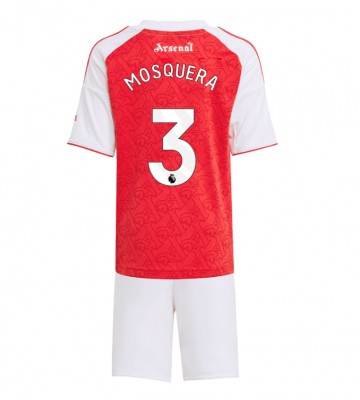 Arsenal Cristhian Mosquera #3 Hjemmebanetrøje Børn 2025-26 Kortærmet (+ Korte bukser)